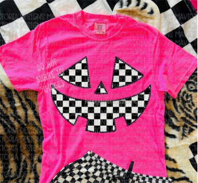 Checkered Jack-O-Lantern Tee