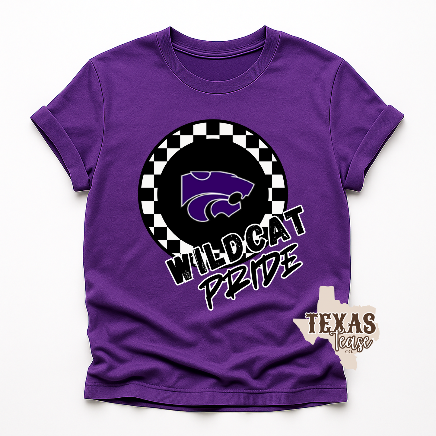 Angleton Wildcat Checkered Pride Tee