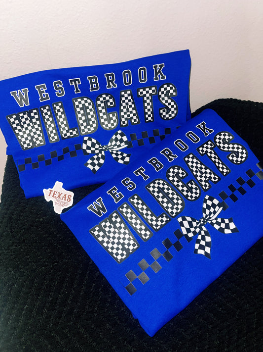 Westbrook Wildcats Checkered Tee