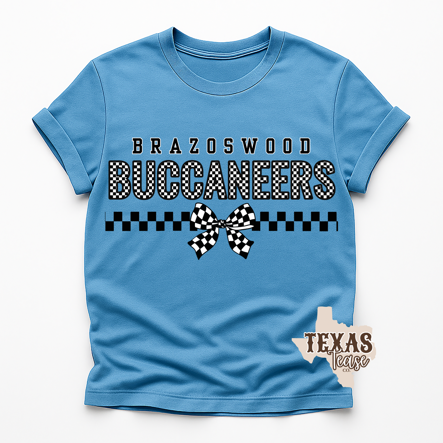 Brazoswood Buccaneers Checkered Tee