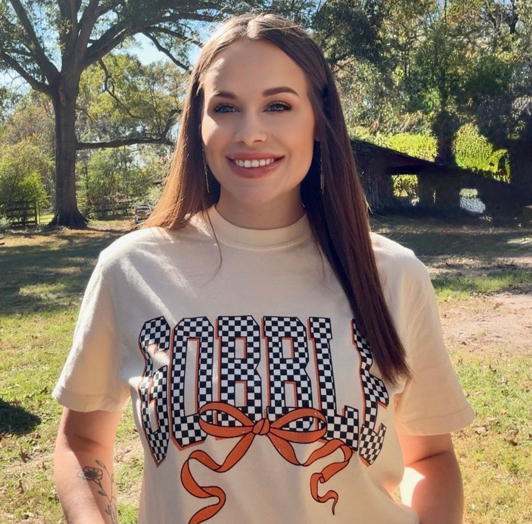 Coquette Checkered Gobble - CC Tee