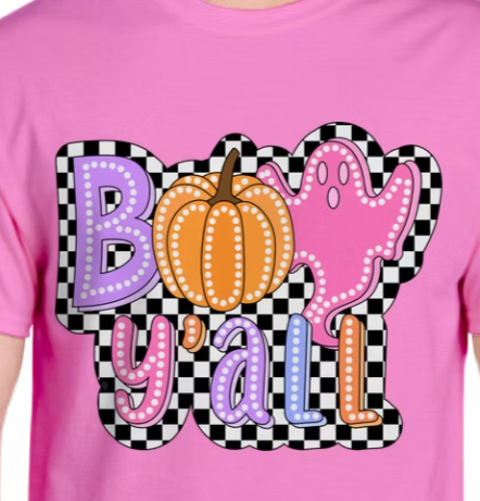 Boo Y'all Checkered - CC Tee