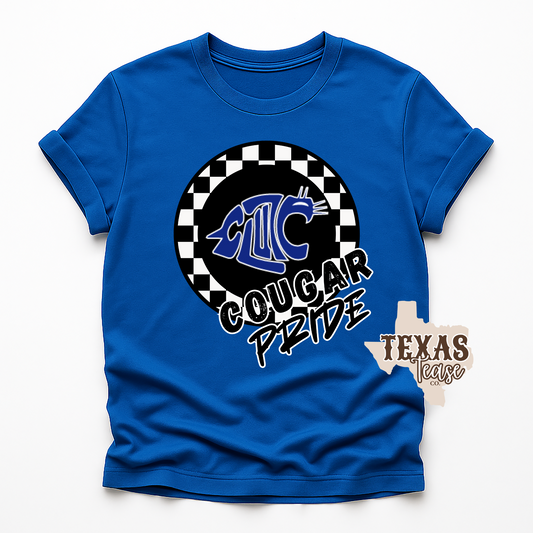 Clute Cougars Checkered Pride Tee