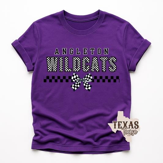 Angleton Wildcats Checkered Tee