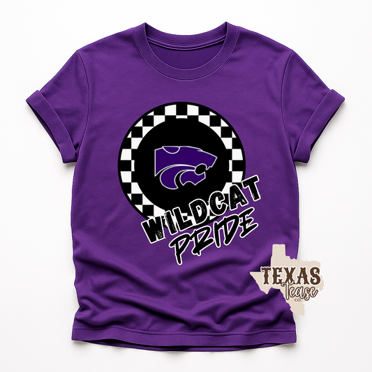 Angleton Wildcat Checkered Pride Tee
